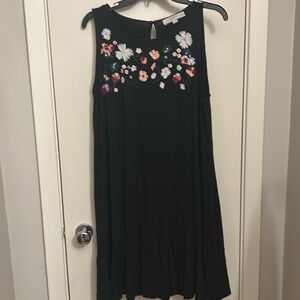 Black embroidered dress